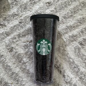 Starbucks Black and Gray Tumbler with Straw